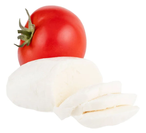 Mozzarella Pomidorăłw Białym Tle Białym Tle — Zdjęcie stockowe