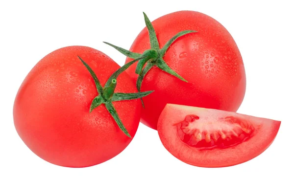 Pomidor na białym tle. Ze ścieżką przycinającą — Zdjęcie stockowe
