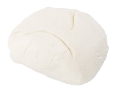 Beyaz arka plan üzerinde izole Mozarella peyniri. Kırpma ile 