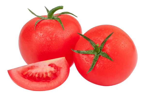 Beyaz izole domates. Kırpma yolu ile — Stok fotoğraf