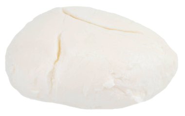 Beyaz arka plan üzerinde izole Mozarella peyniri. Kırpma ile 