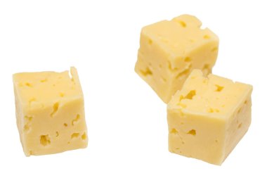 Cube of cheese isolated on a white background clipart