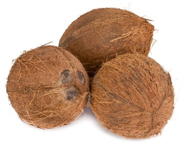 izole kırpma yolu ile beyaz zemin üzerine Hindistan cevizi