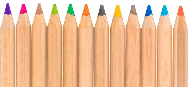 各种各样的颜色铅笔, 查出在白色背景 — 图库照片