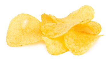 Patates cipsi beyaz arkaplanda izole. 