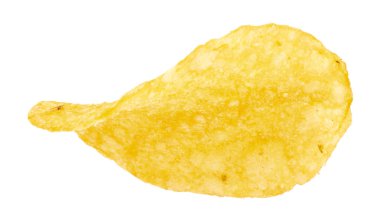 Beyaz bir arka plan üzerinde izole bir patates cipsi
