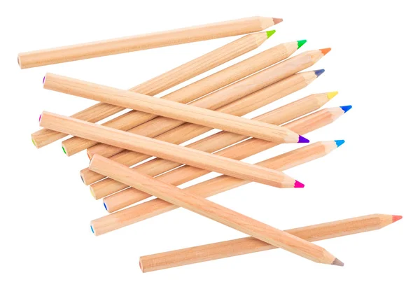 Ποικιλία χρωμάτων μολύβια, απομονώνονται σε λευκό φόντο — Φωτογραφία Αρχείου