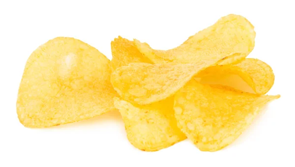 Potato chips isolated on white background. — Stock Photo, Image