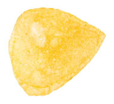 Beyaz bir arka plan üzerinde izole bir patates cipsi