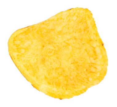 Beyaz bir arka plan üzerinde izole bir patates cipsi