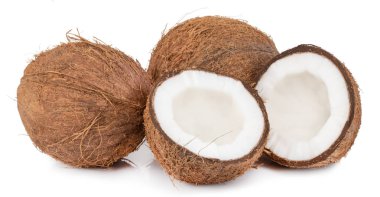 izole kırpma yolu ile beyaz zemin üzerine Hindistan cevizi