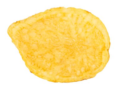 Beyaz bir arka plan üzerinde izole bir patates cipsi