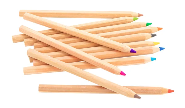 Разноцветные карандаши, изолированные на белом фоне — стоковое фото