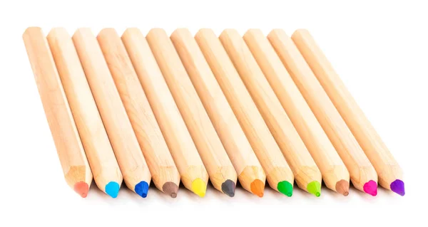 Assorted color pencils, isolated on white background — Stock Photo, Image