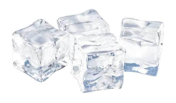 Ice cubes on white background. Clipping pats — Stock Photo, Image