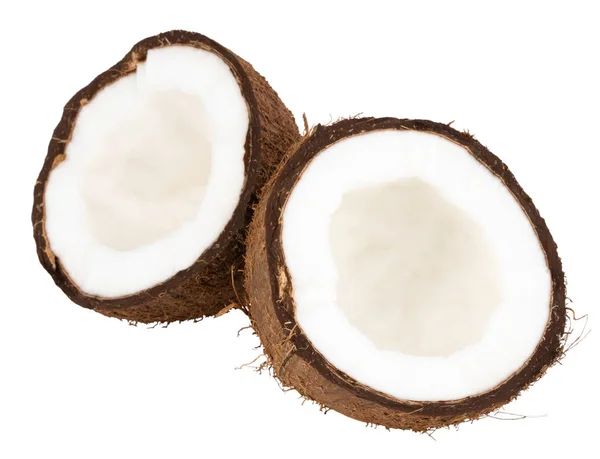 Noci di cocco isolate sullo sfondo bianco con percorso di ritaglio — Foto Stock