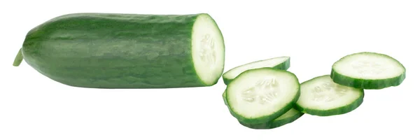 Slice of cucumber isolated on white background — Stock Photo, Image
