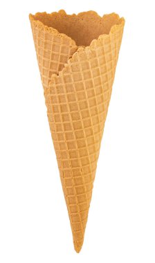 beyaz izole boş waffle dondurma konisi