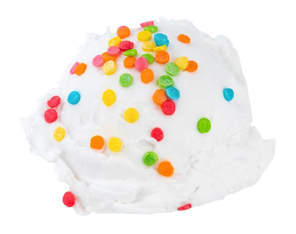 Ванільне морозиво вигляд збоку на білому тлі з кліпсою — стокове фото