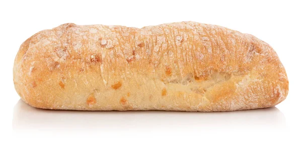 Ciabatta (olasz kenyér), fehér alapon elszigetelve — Stock Fotó