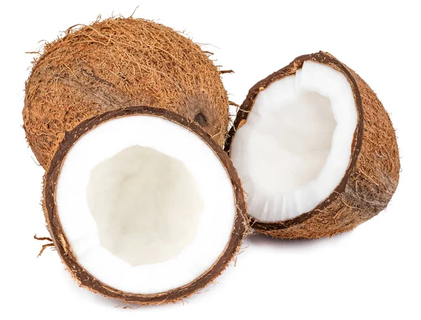 Kokosnüsse isoliert auf weißem Hintergrund mit Clipping-Pfad — Stockfoto