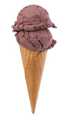 beyaz arka plan üzerinde izole koni çikolatalı dondurma