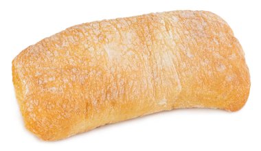 Ciabatta (İtalyan ekmeği), beyaz arka planda izole edilmiş