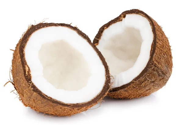 Kokosové ořechy izolovaných na bílém pozadí s ořezovou cestou — Stock fotografie