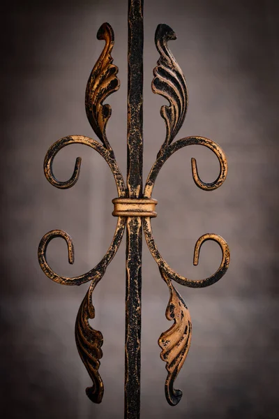 Hermosos elementos decorativos de metal forjado puertas de hierro forjado —  Fotos de Stock