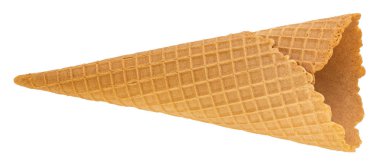 beyaz izole boş waffle dondurma konisi