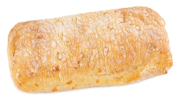 Ciabatta (pan italiano), aislado sobre un fondo blanco — Foto de Stock