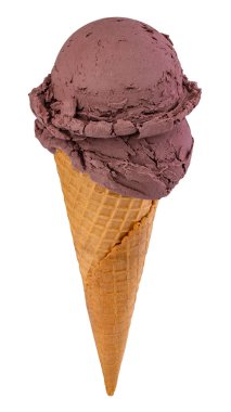 beyaz arka plan üzerinde izole koni çikolatalı dondurma