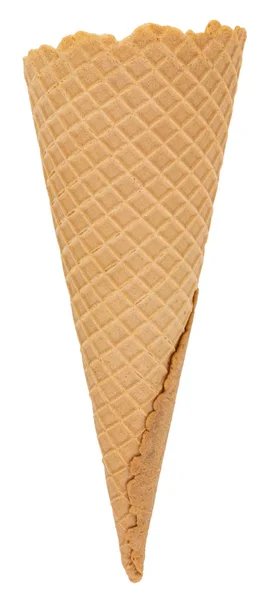 白に分離されたブランクワッフルアイスクリームコーン — ストック写真