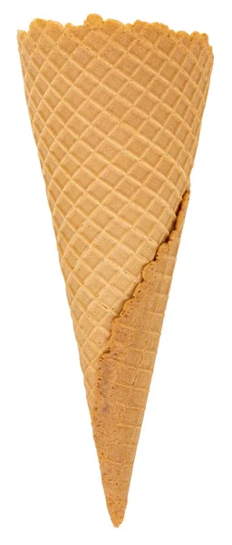 Cono de helado de gofre en blanco aislado en blanco — Foto de Stock