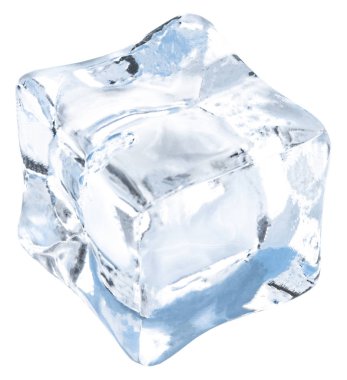 beyaz arka plan üzerinde izole buz küpleri. Kırpma pats