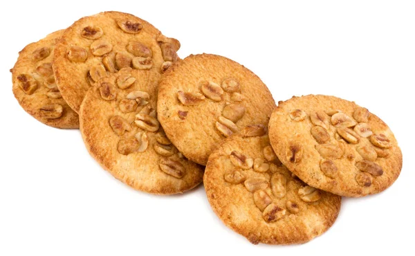 Biscuits faits maison avec arachide sur fond blanc — Photo