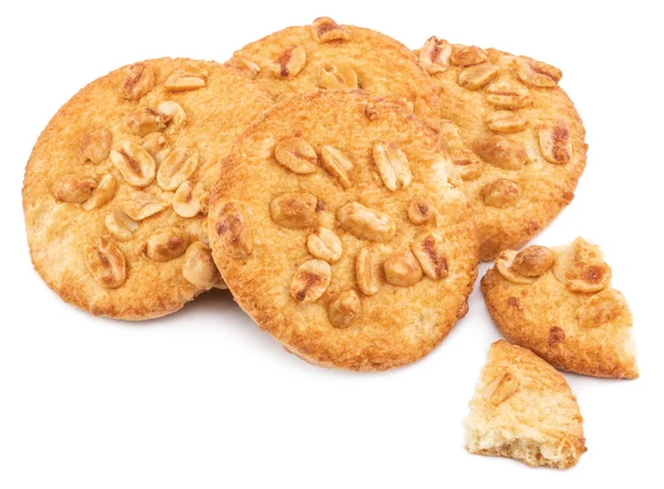 Hemmagjorda cookies med jordnöt på vit bakgrund — Stockfoto