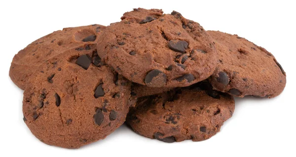 白地に隔離されたチョコレートチップクッキー — ストック写真