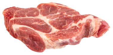 beyaz arka plan üzerinde izole taze çiğ biftek. Kırpma Yolu