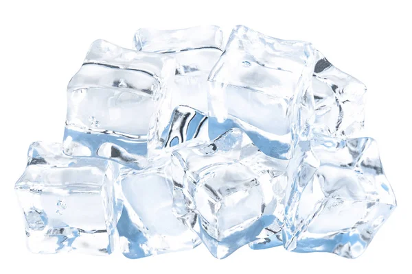 Cubes of ice on a white background — Stock Photo, Image