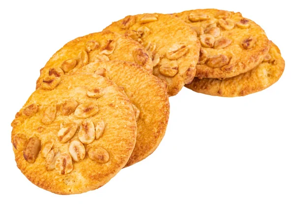 Hemmagjorda Cookies Med Jordnöt Vit Bakgrund — Stockfoto