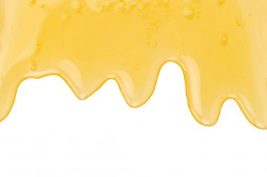 Bal dokusu beyaz arka plan üzerinde izole desenler damlaları