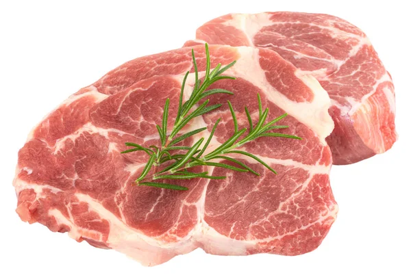 Frisches rohes Steak isoliert auf weißem Hintergrund. Schneidpfad — Stockfoto