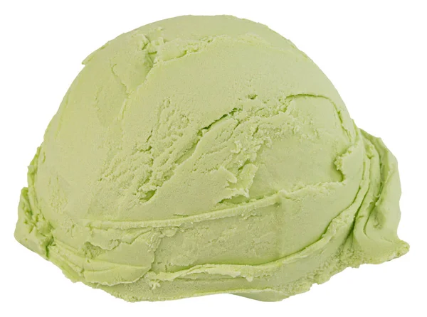 Фисташковое мороженое черпает вид сбоку на белом фоне с cl — стоковое фото