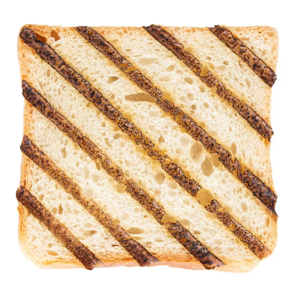 Toasted Bread Isolated White Background Clipping Path — Stock Photo, Image