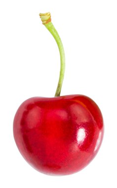 Beyaz arka planda izole edilmiş kiraz. kırpma yolu ile.