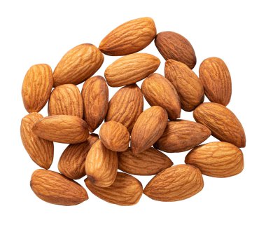 Badem izole edilmiş. Kırpma yolu ile beyaz arkaplanda badem.