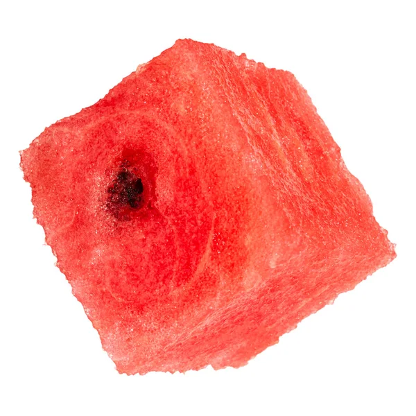 Kubus Van Watermeloen Geïsoleerd Een Witte Achtergrond Met Knippad — Stockfoto