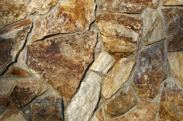 Nahaufnahme Einer Alten Steinmauer Mit Felsen Verschiedener Formen Und Größen — Stockfoto