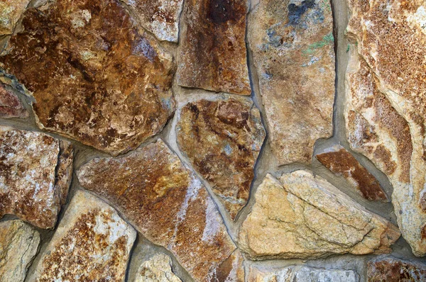 Primer Plano Viejo Muro Piedra Con Rocas Diferentes Formas Tamaños —  Fotos de Stock